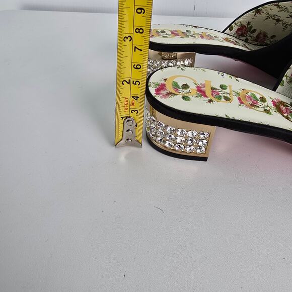 Gucci Dragon Embroidered Candy Mules EU 36 US 6 Black Satin Crystal Block Heel - Picture 12 of 12